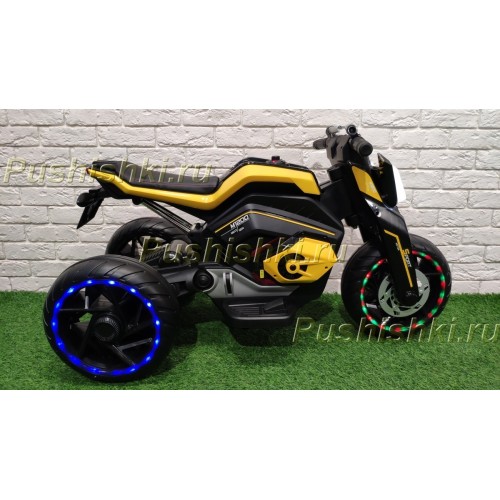 Детский электромотоцикл RiverToys X222XX (трицикл) со светящимися колесами